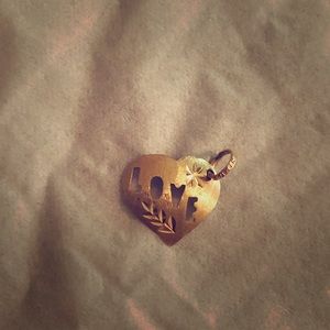 14k Gold Heart Pendant for Necklace or Bracelet
